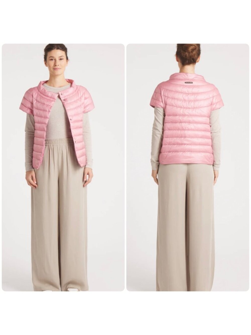 Cotes Of London St Barts 750 Down Feather Quilted Vest Womens Small Pink Winter
